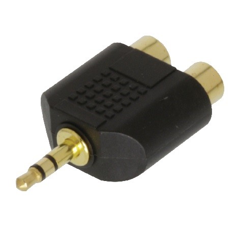 Stereo audio adapter 3.5 mm muški - 2x RCA ženski crni