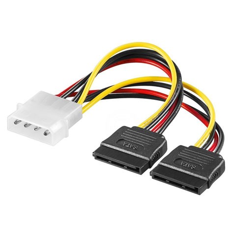 Kabel 4 pin HDD na 2x SATA 12 cm