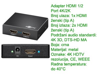 Adapter HDMI 1/2 Port 4K/2K
