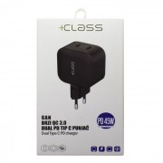 PUNJAČ USB-C 45W  DUAL QC 3.0