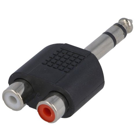 Adapter 6.3mm male to 2xCINCH female stereo