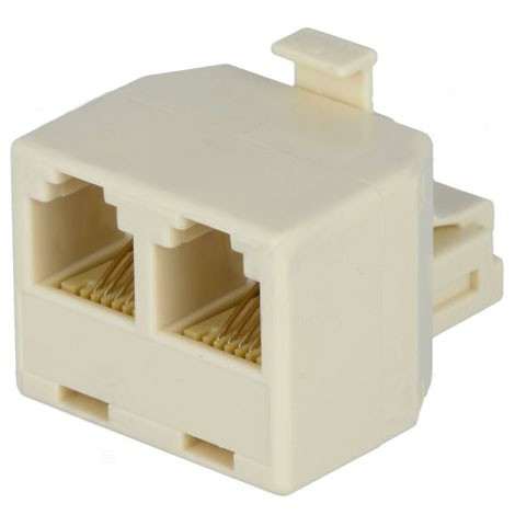 Adapter "T" telephone 6/4 male to 2x6/4 female