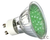 Light bulb 230V LED green GU10