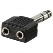Adapter 6.3mm male to 2x3.5mm female
