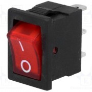 Switch ON-OFF  19x13mm red